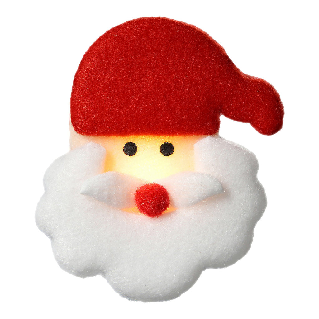 10 Warm white Santa head LED String lights With timer function Clear cable