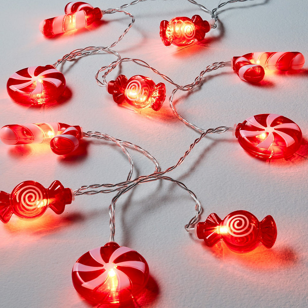 10 Warm white Sweets LED String lights With timer function Clear cable