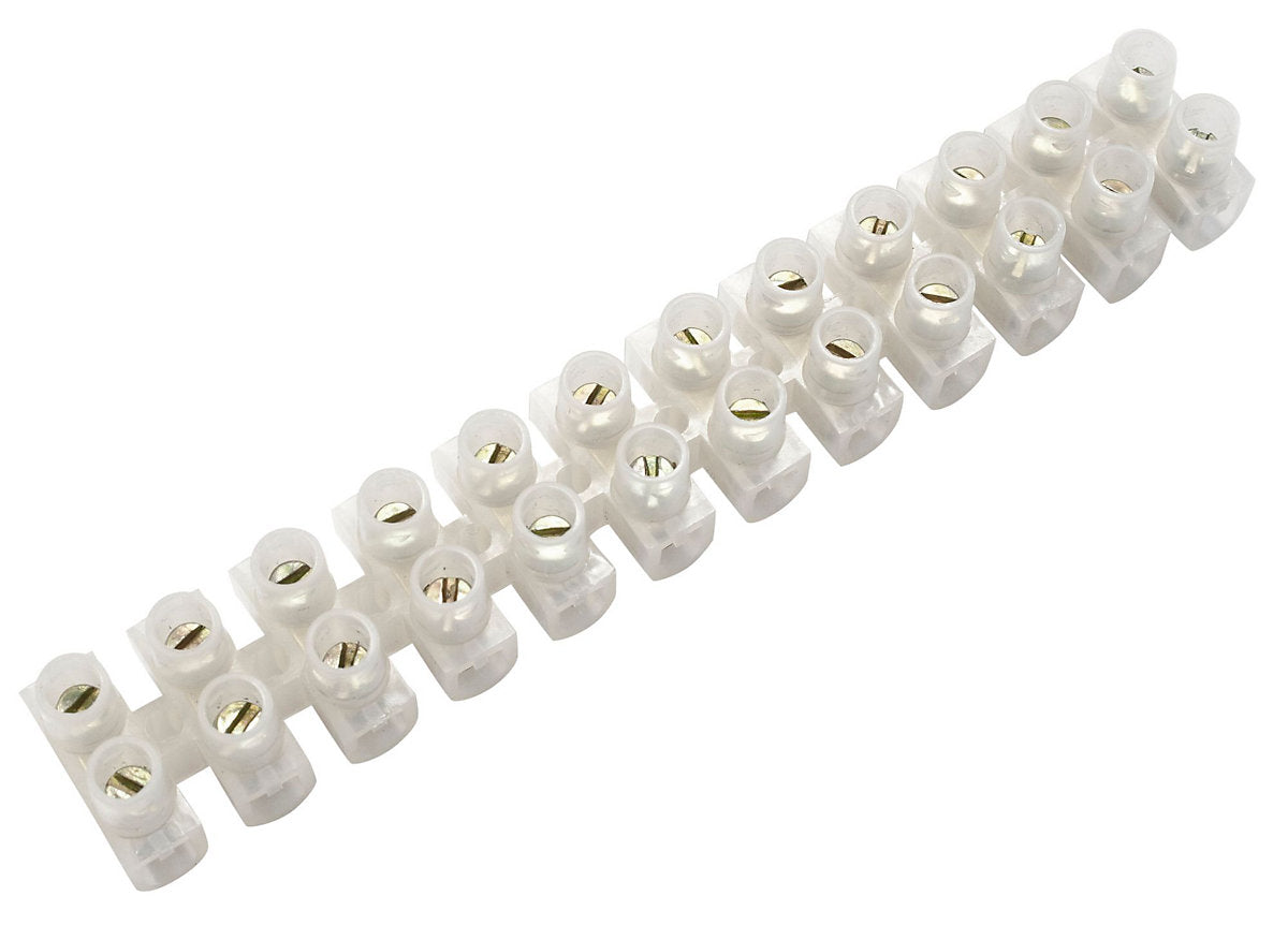 12 way 5A Plastic White Earth terminal block