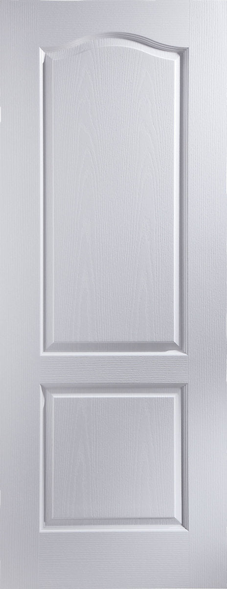2 panel Unglazed Arched White Woodgrain effect Internal Door, (H)2032mm (W)813mm (T)35mm