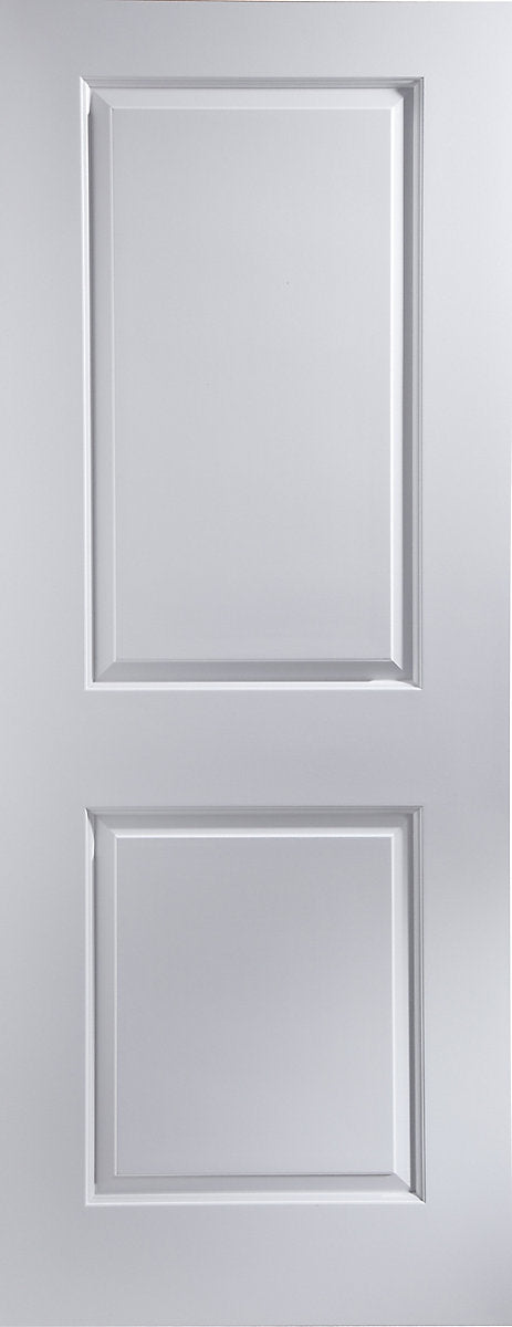 2 panel Unglazed Contemporary White Internal Door, (H)2040mm (W)826mm (T)40mm