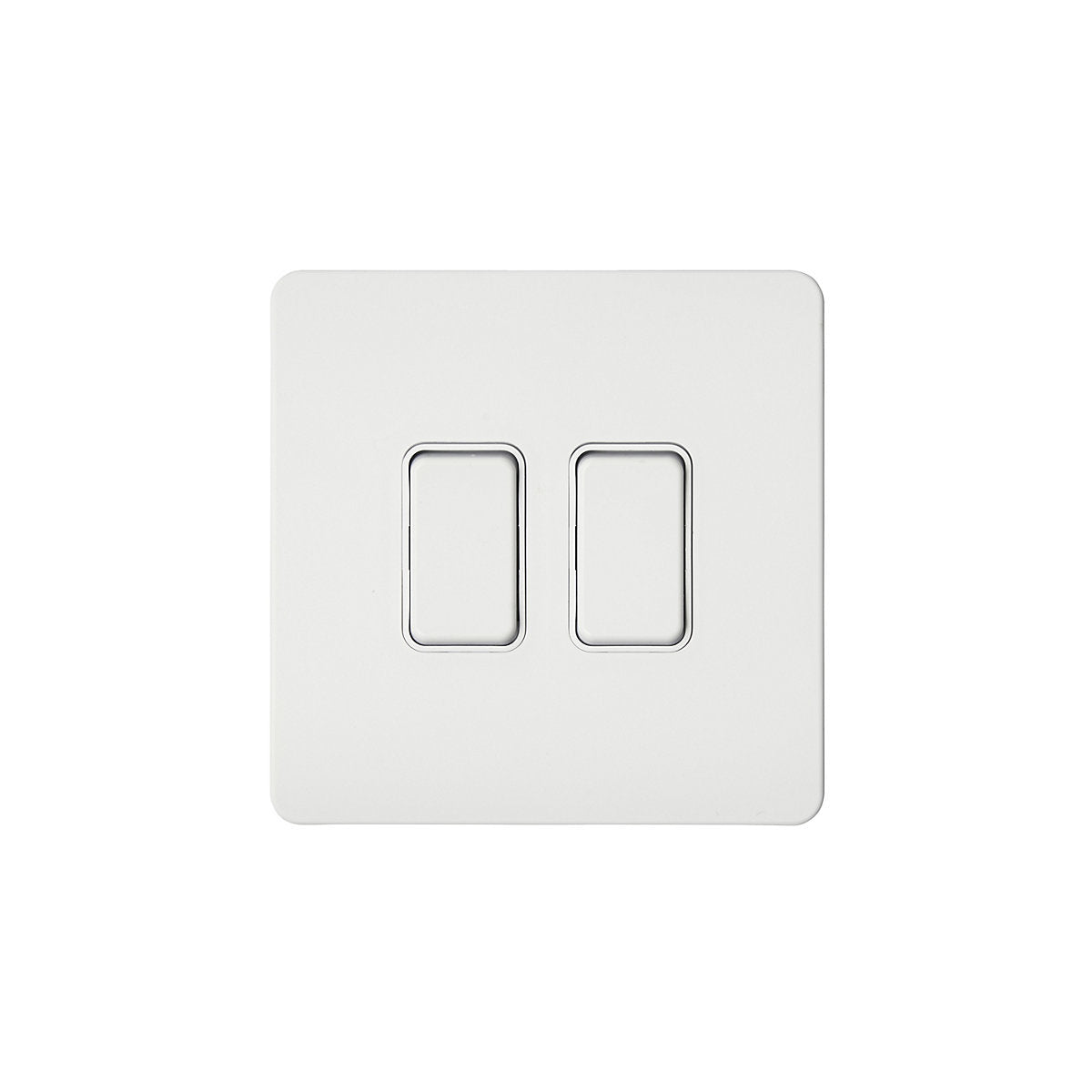 2 way 2 gang Retractive switch Kinetic Matt White