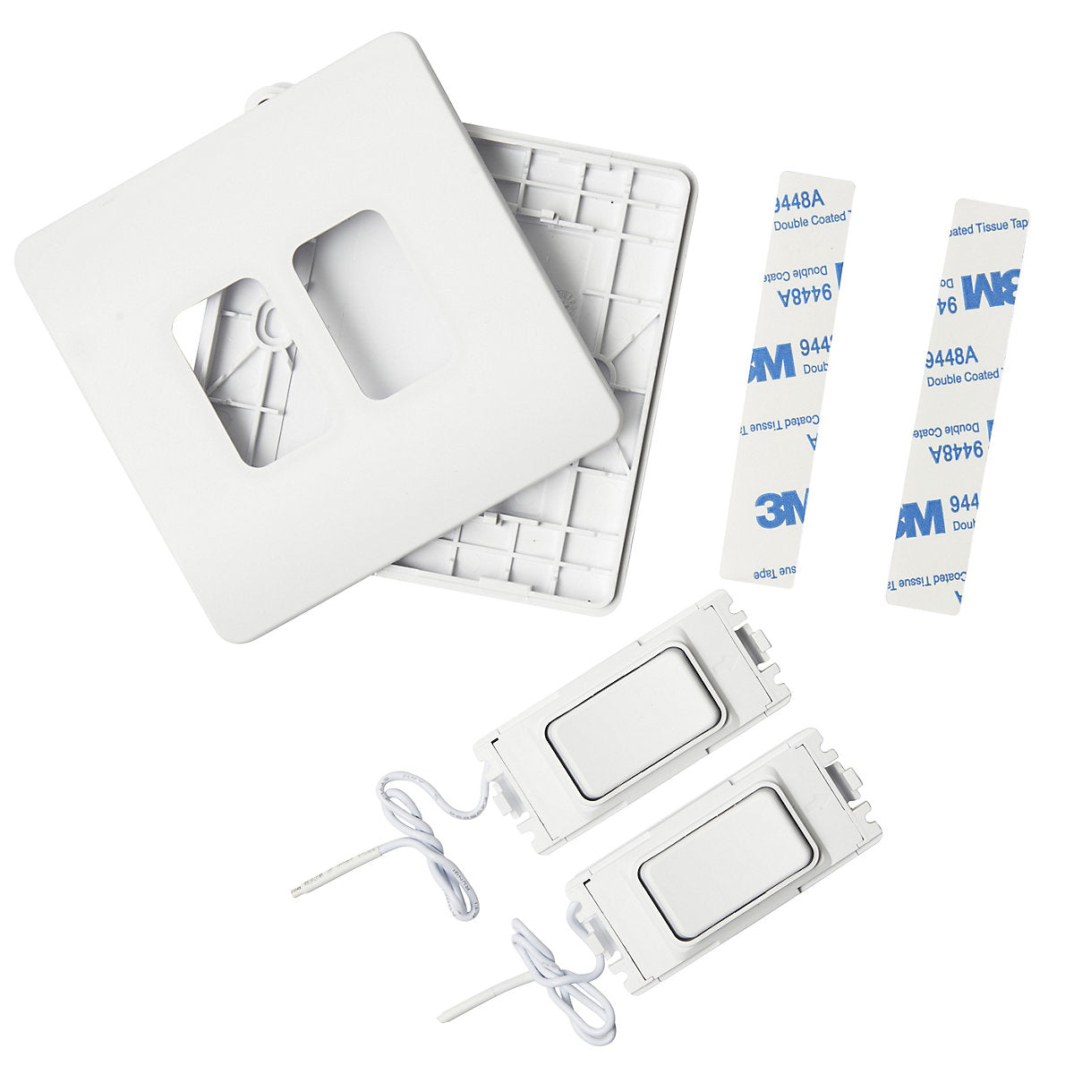 2 way 2 gang Retractive switch Kinetic Matt White