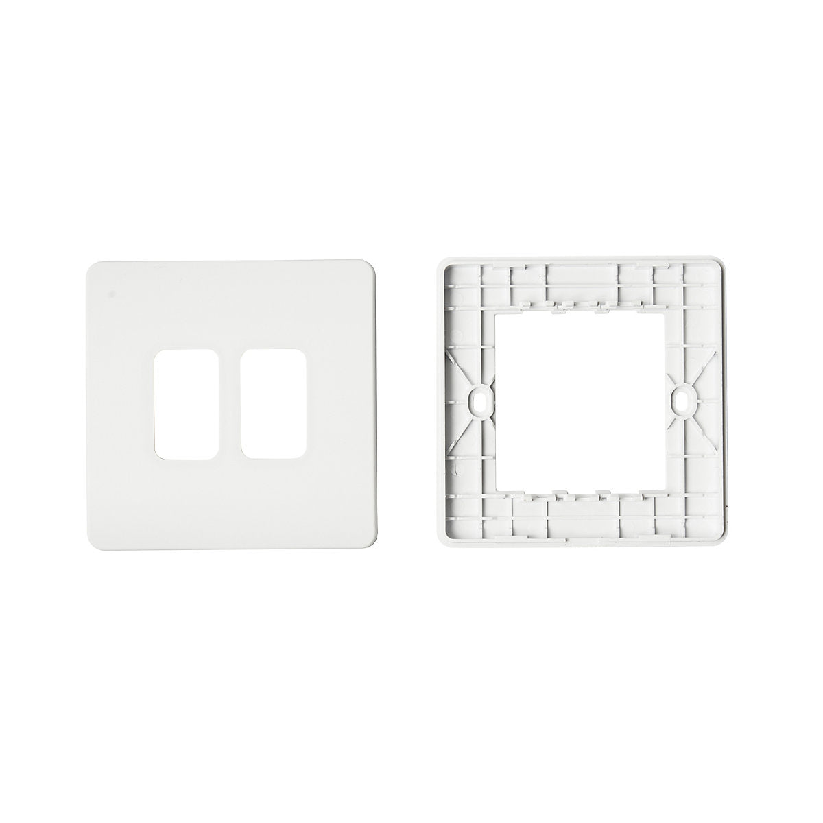 2 way 2 gang Retractive switch Kinetic Matt White