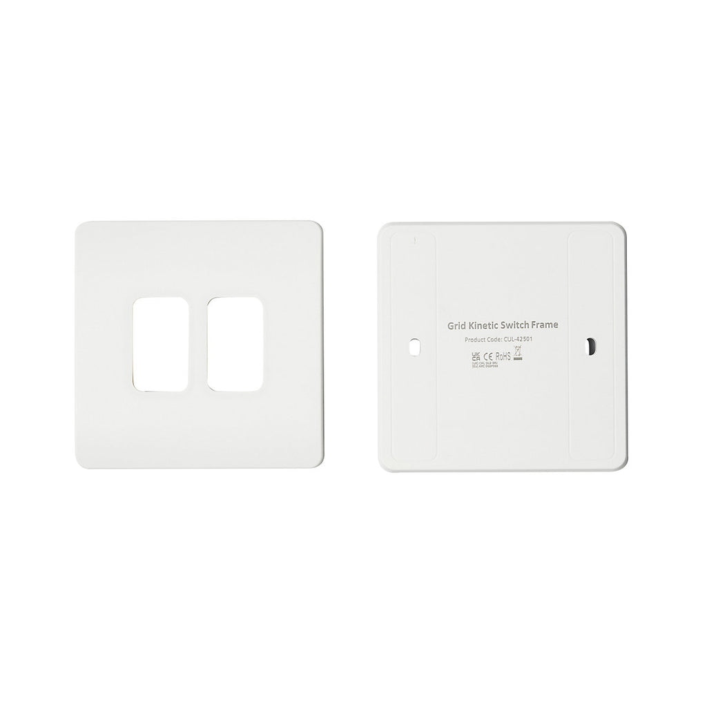 2 way 2 gang Retractive switch Kinetic Matt White