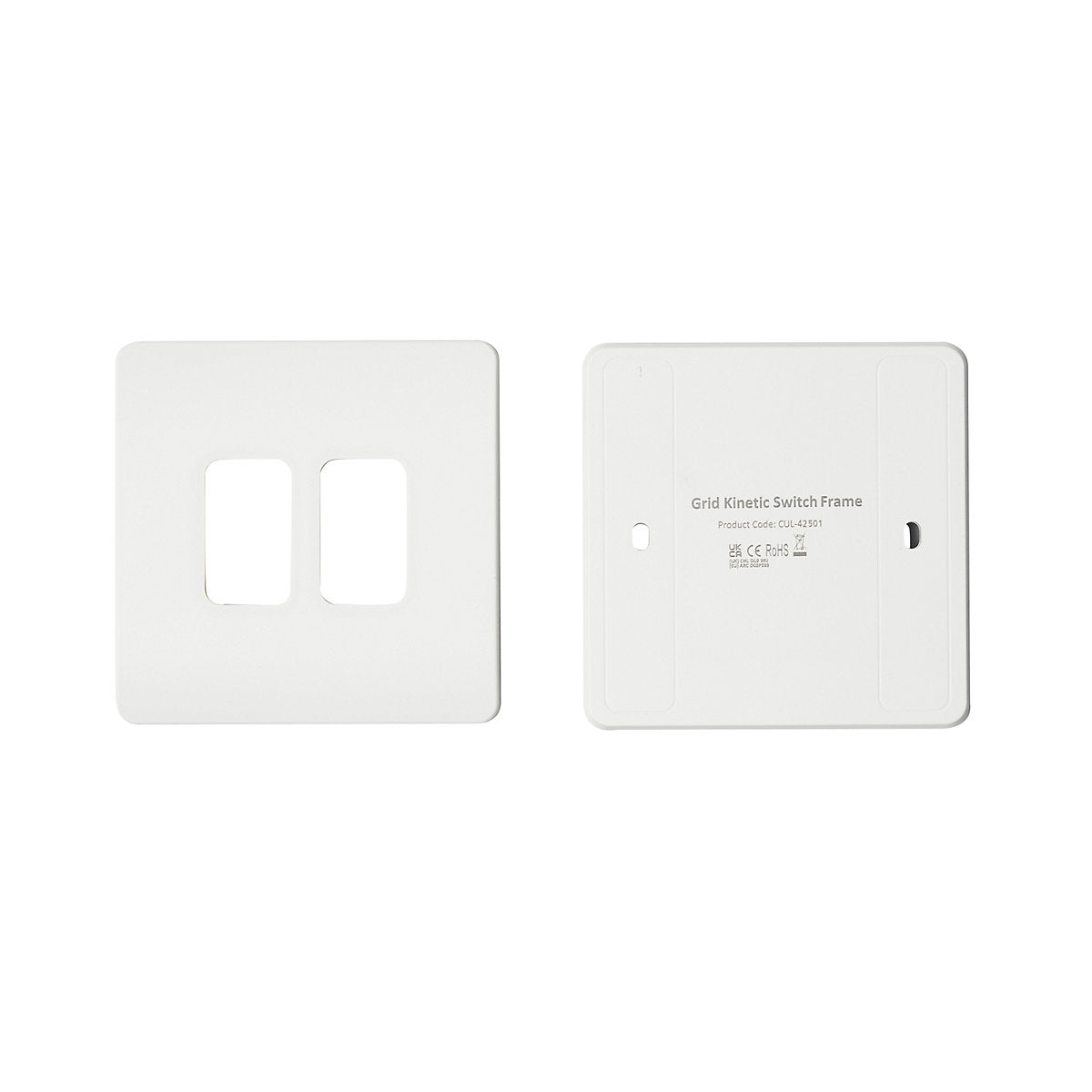 2 way 2 gang Retractive switch Kinetic Matt White