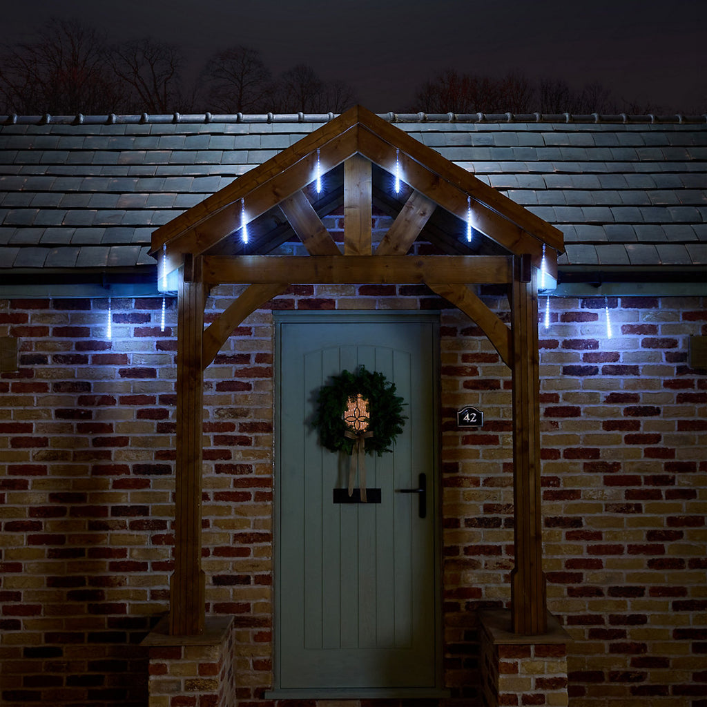 200 Ice white Snowfall LED Icicle lights With timer Clear cable