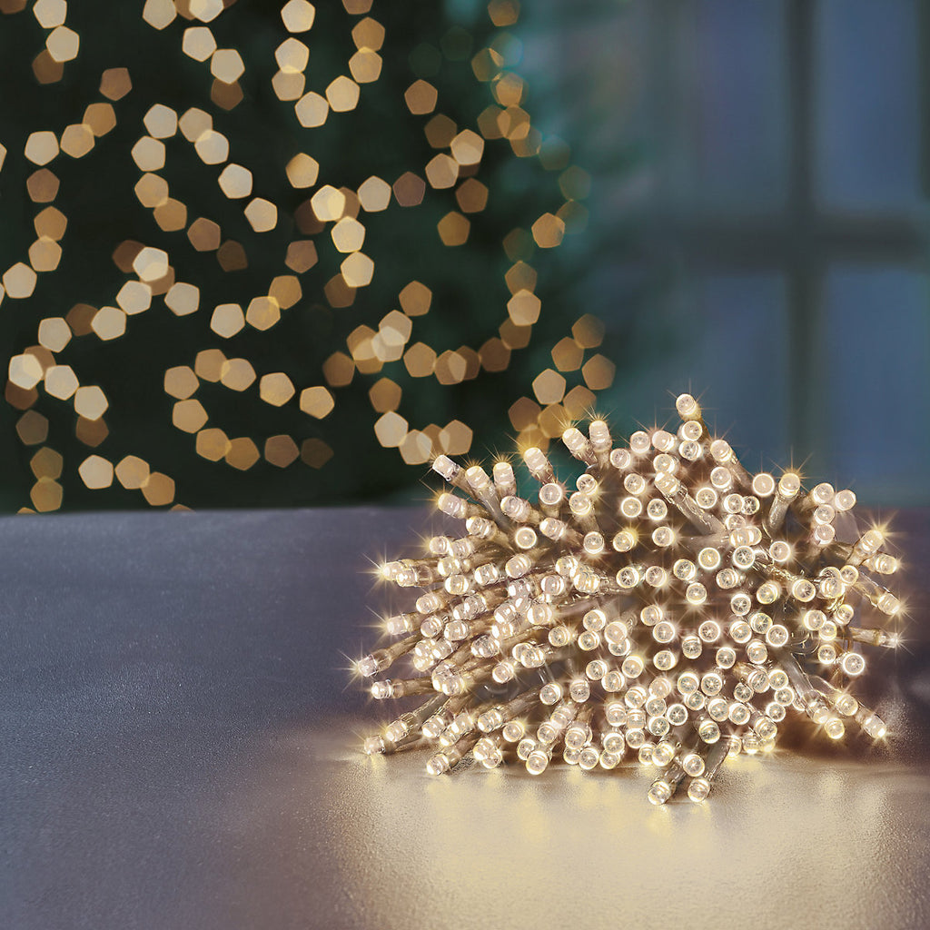 200 Warm white LED String lights With timer function