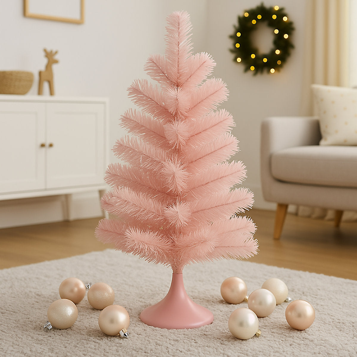 2ft Orelle Table top Full Artificial Christmas tree - Pink