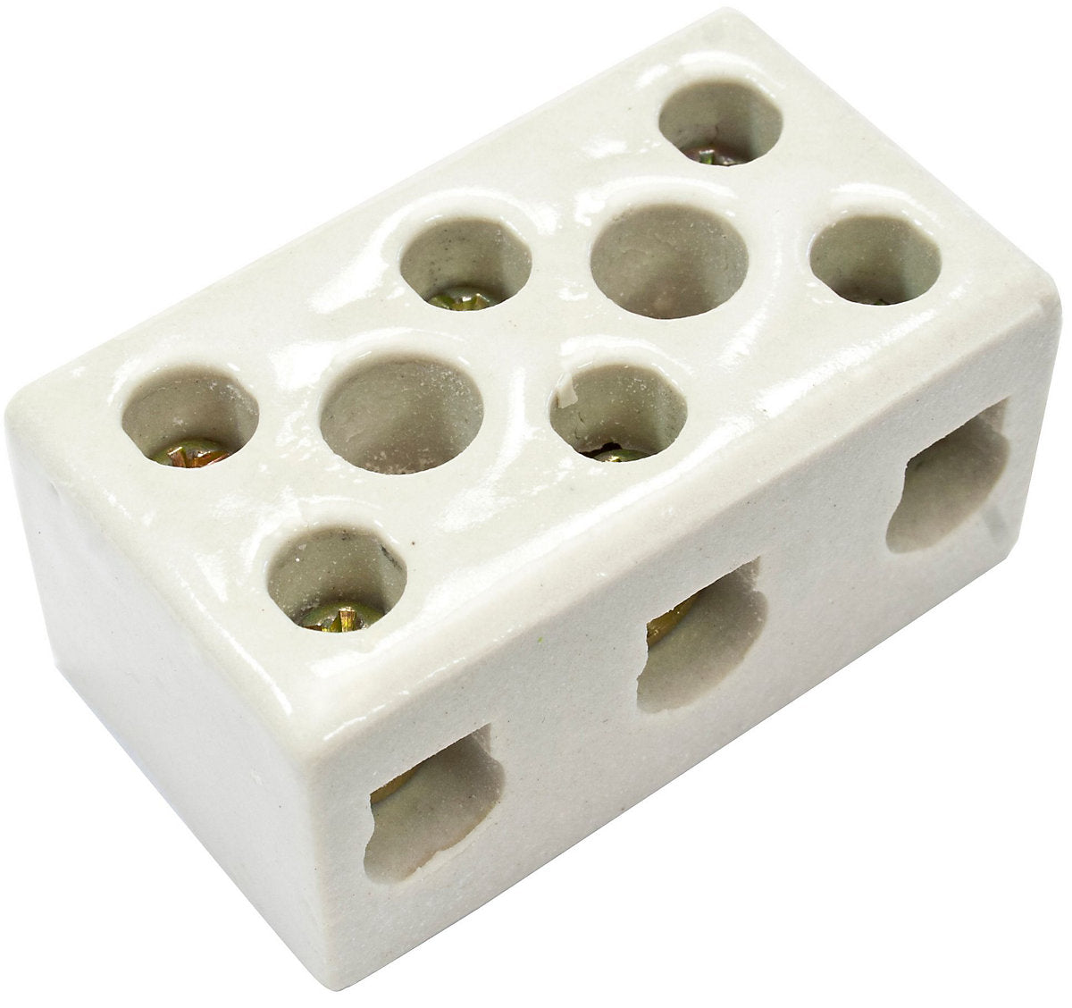 3 way 30A Porcelain White Earth terminal block