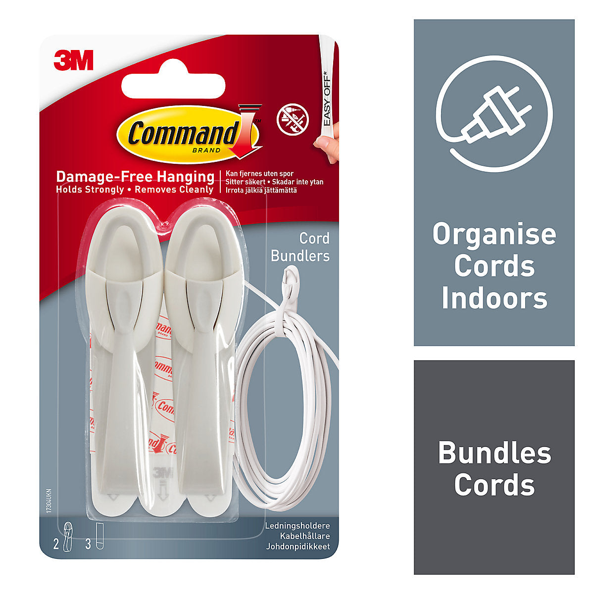 3M Command White Cord bundler, Pack of 2