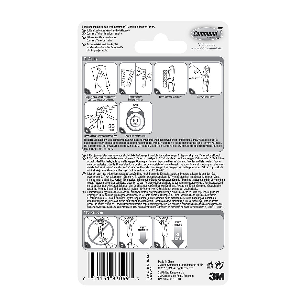 3M Command White Cord bundler, Pack of 2