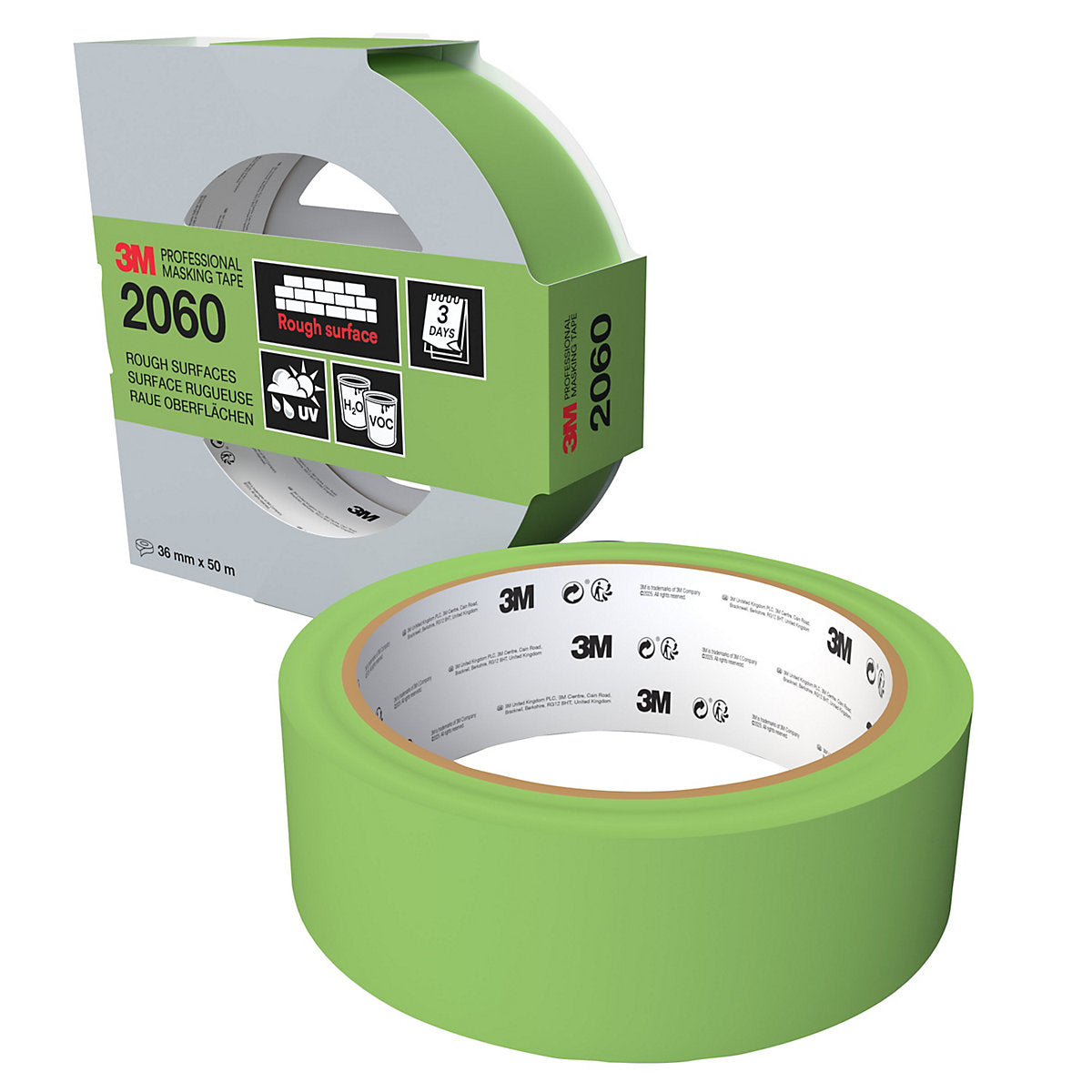 3M Green Masking Tape (L)50m (W)36mm
