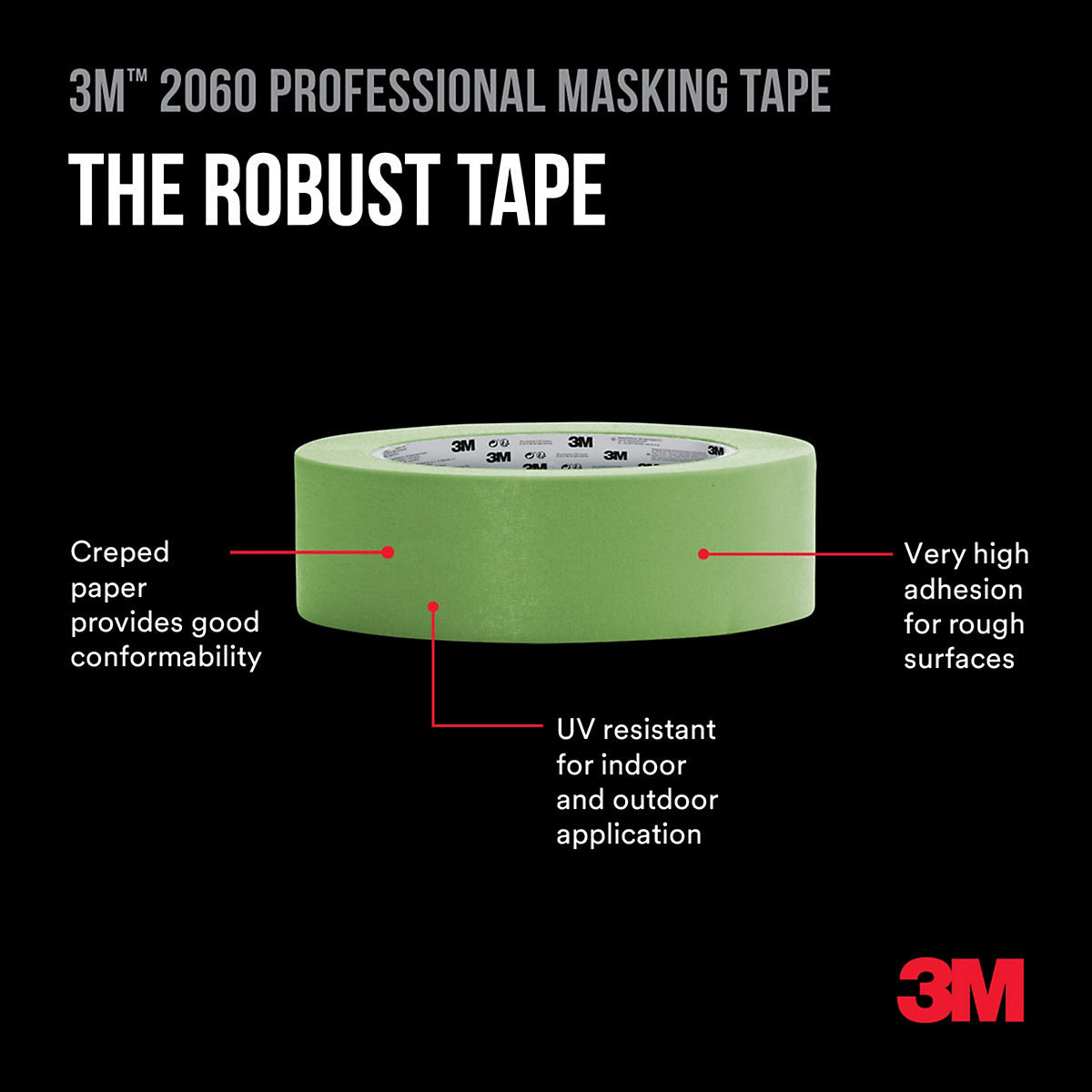 3M Green Masking Tape (L)50m (W)36mm