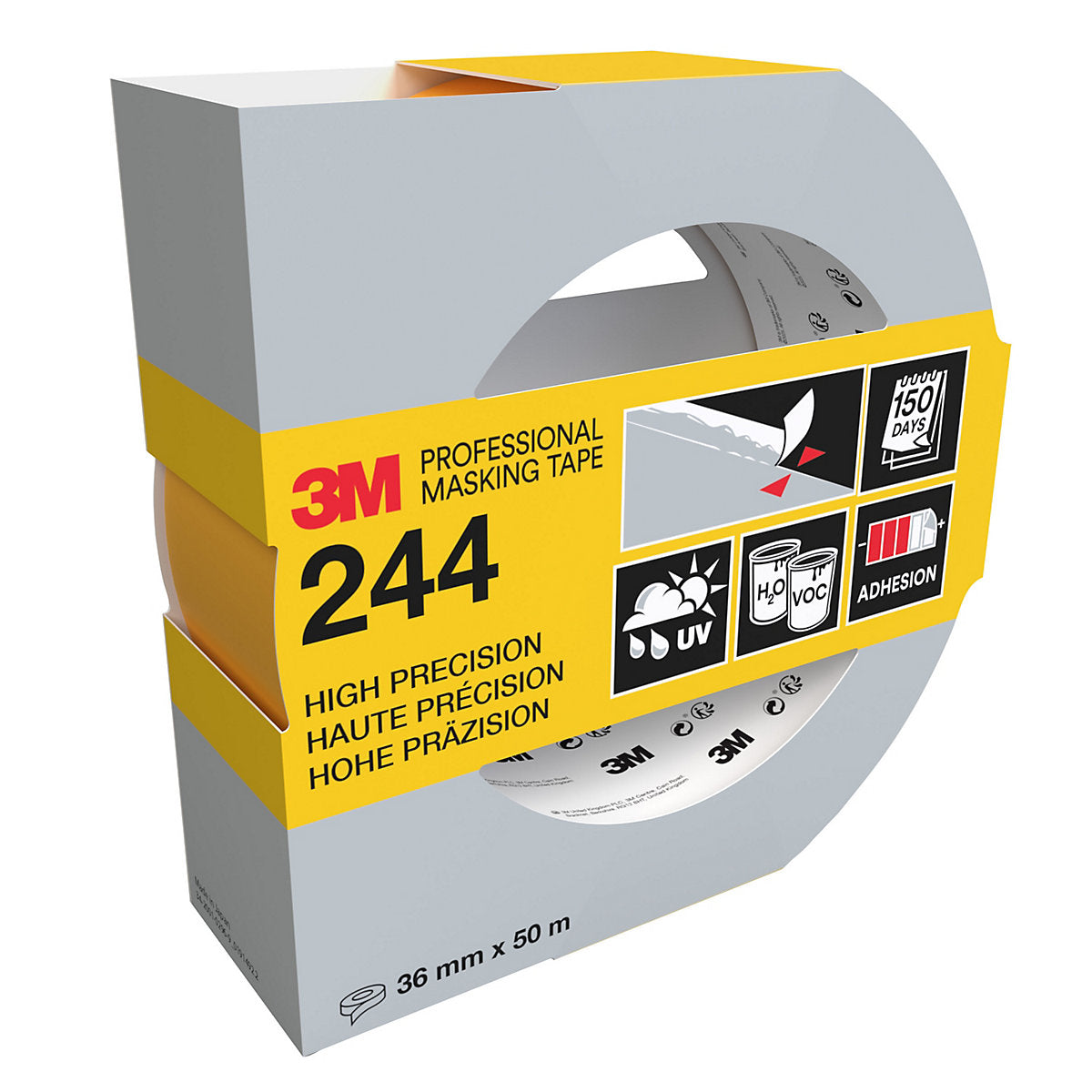 3M Pro High Precision Yellow Masking Tape (L)50m (W)36mm