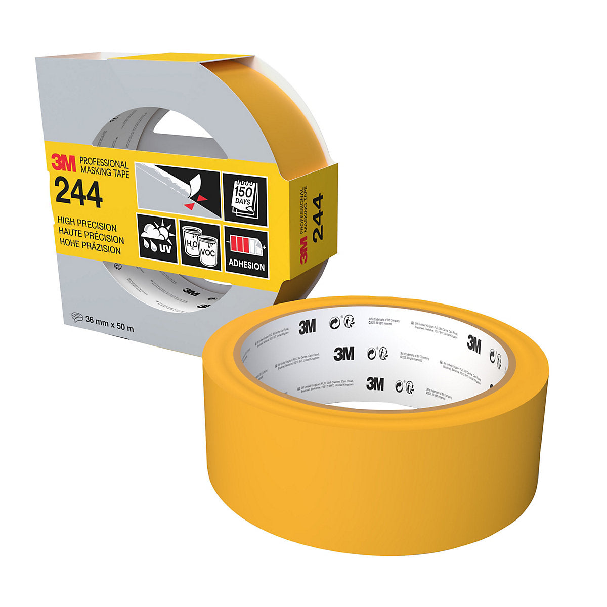 3M Pro High Precision Yellow Masking Tape (L)50m (W)36mm