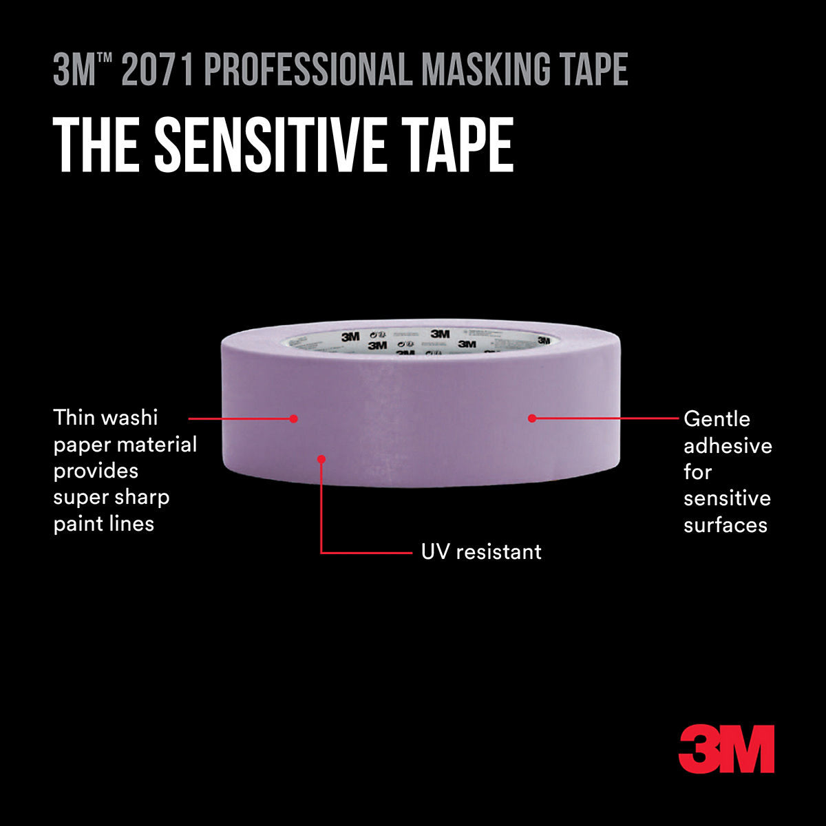 3M Purple Masking Tape (L)50m (W)36mm