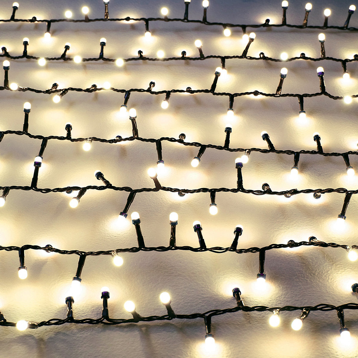 500 Warm white Pearl cap LED String lights With timer function Green cable