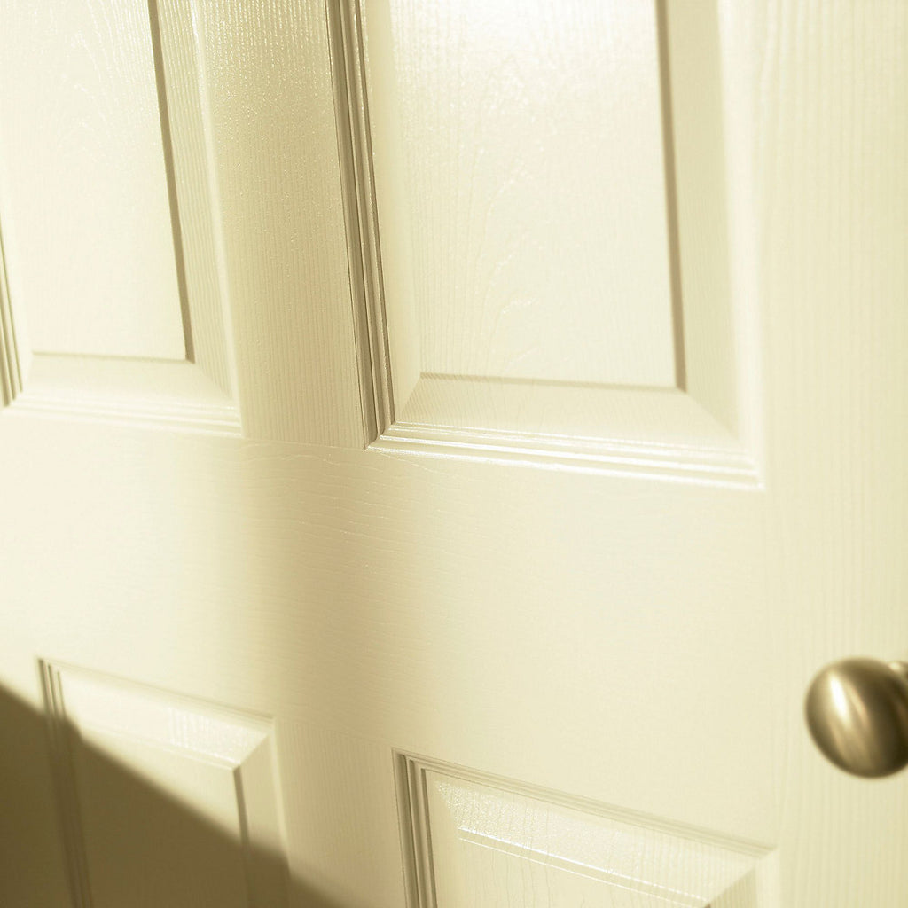 6 panel Unglazed Contemporary White Woodgrain effect Internal Door, (H)2040mm (W)726mm (T)40mm