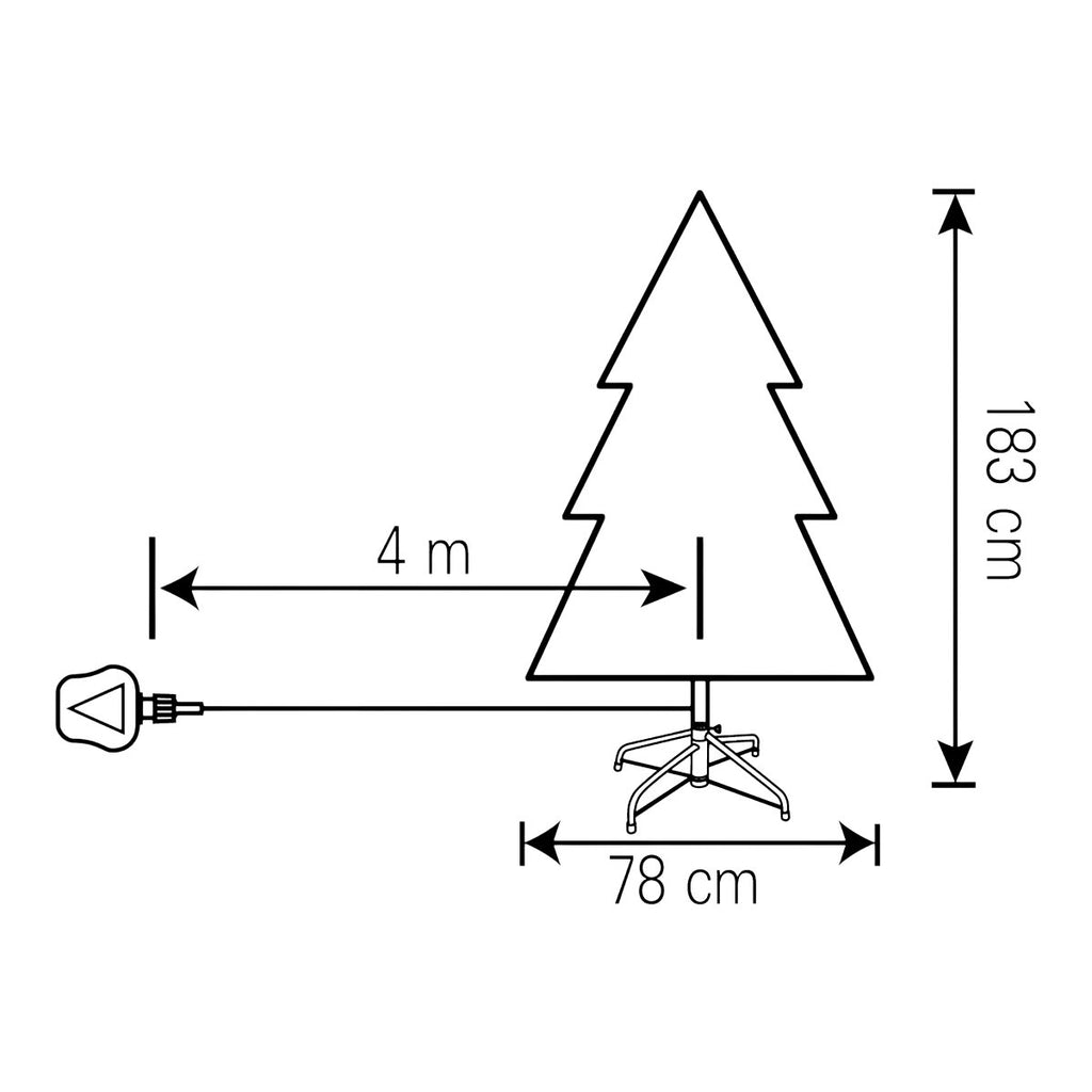 6ft Full Olan Warm white LED Pre-lit Flocked effect Artificial Christmas tree - Green
