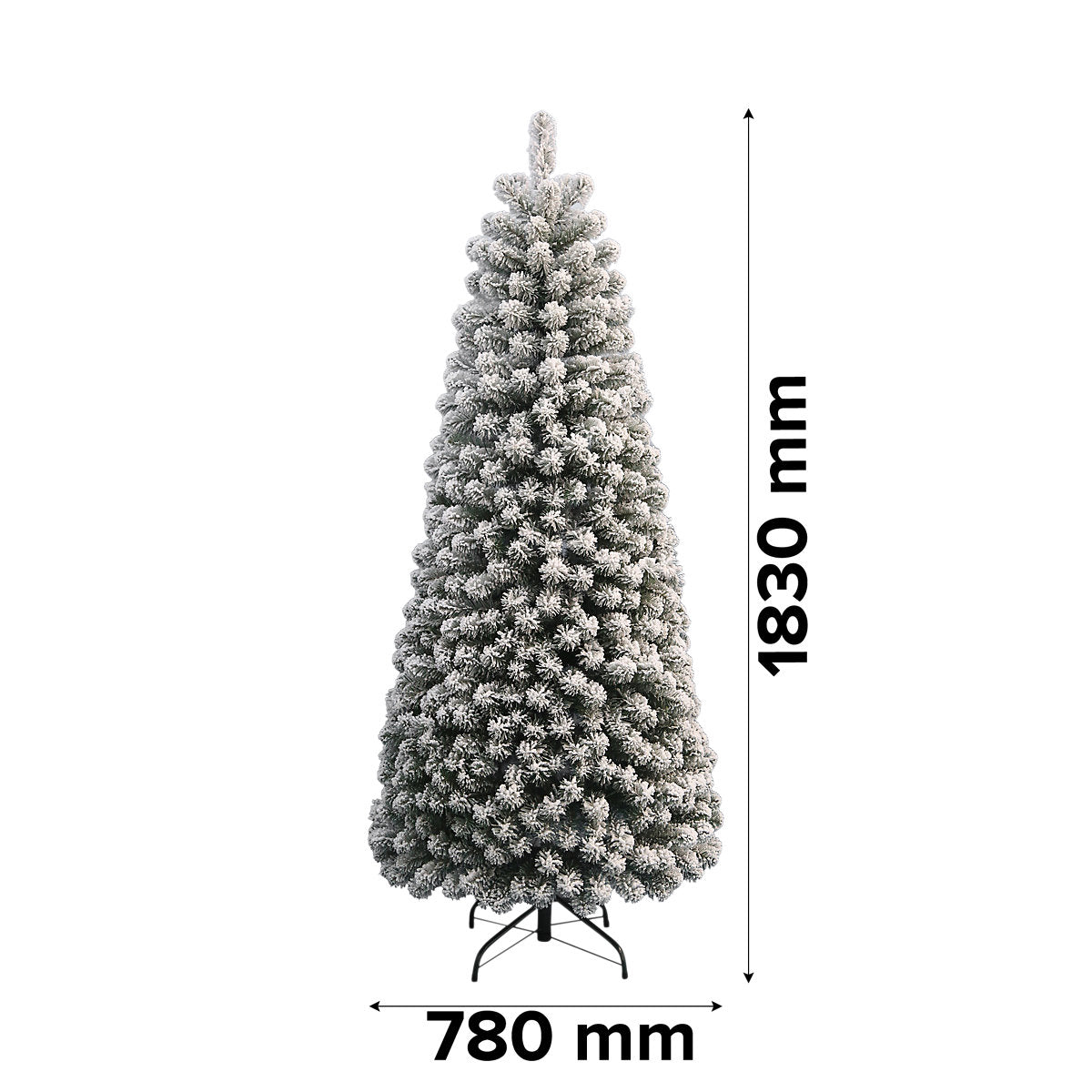6ft Full Olan Warm white LED Pre-lit Flocked effect Artificial Christmas tree - Green