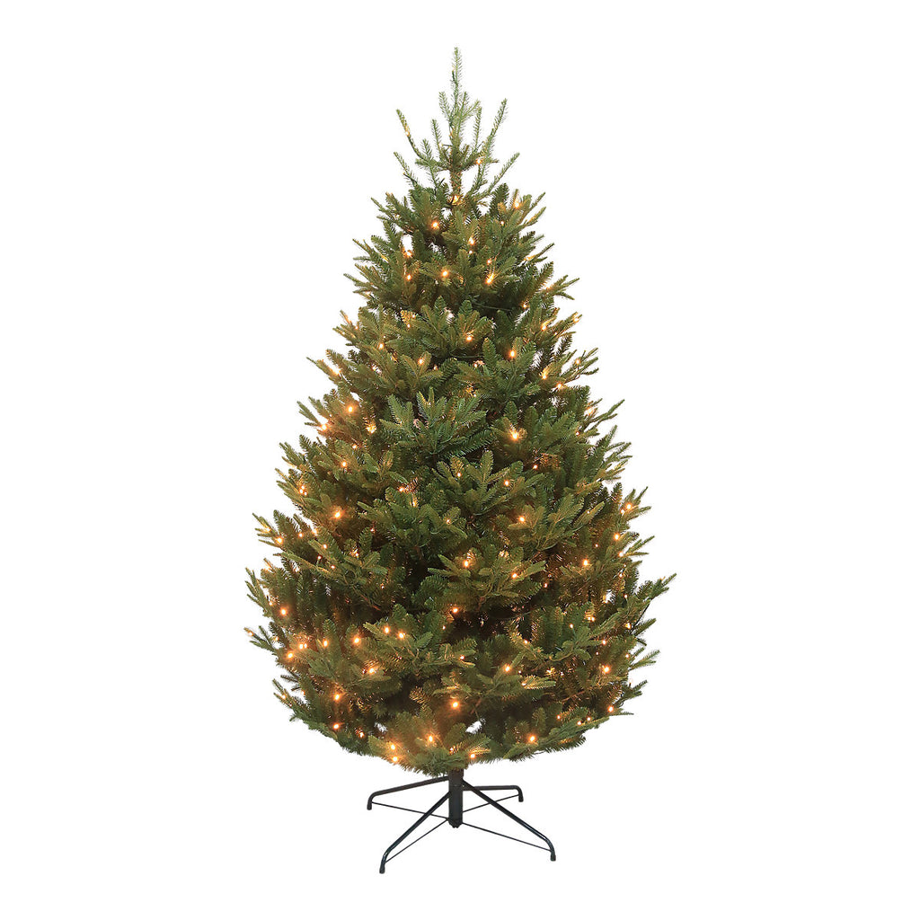 7ft Full Fraser Fir Warm white LED Hinged Pre-lit Artificial Christmas tree - Green
