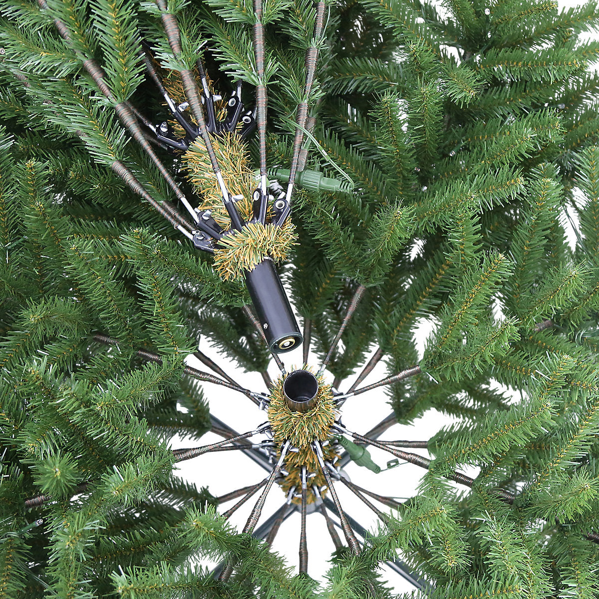 7ft Full Fraser Fir Warm white LED Hinged Pre-lit Artificial Christmas tree - Green
