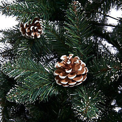 7ft Rocky mountain Pine Green Flocked effect Hinged Full Artificial Christmas tree