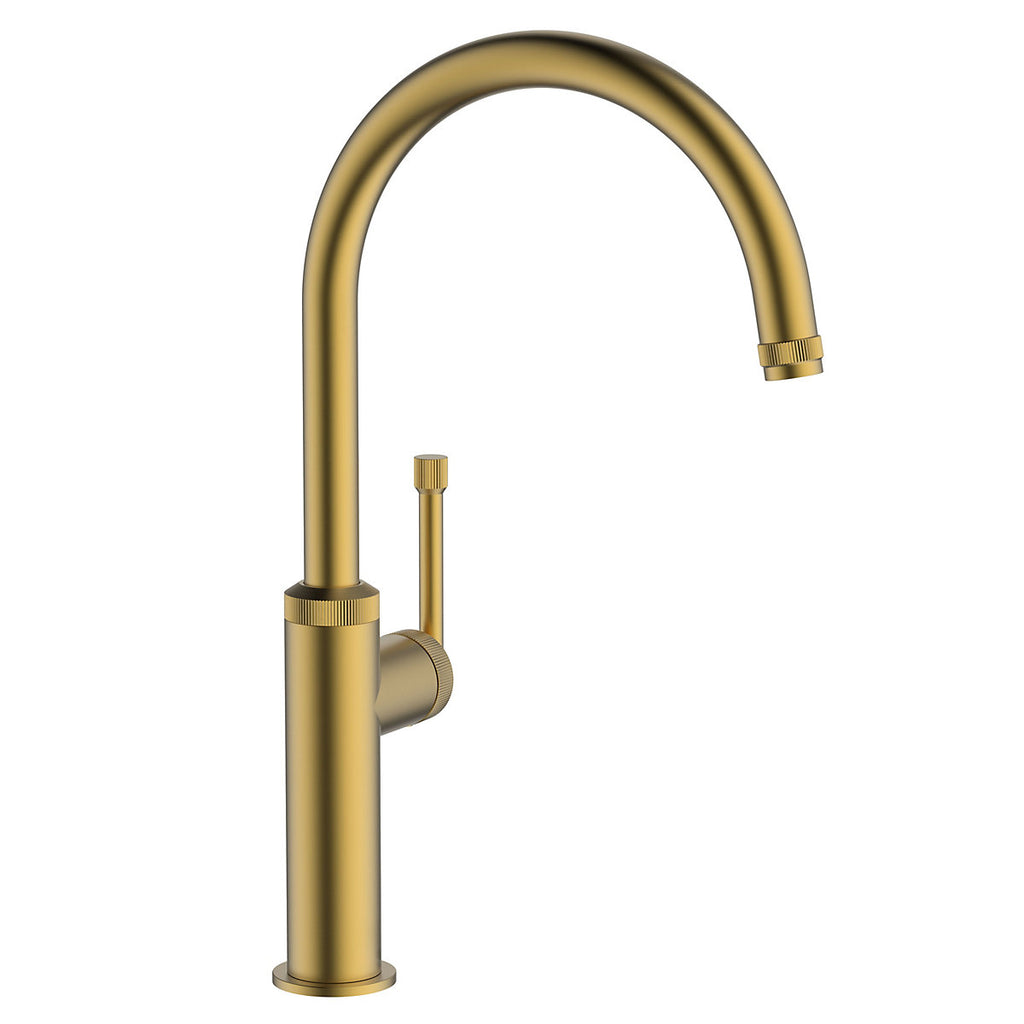 Abode Industrial Matt Brass effect Kitchen Side lever Tap