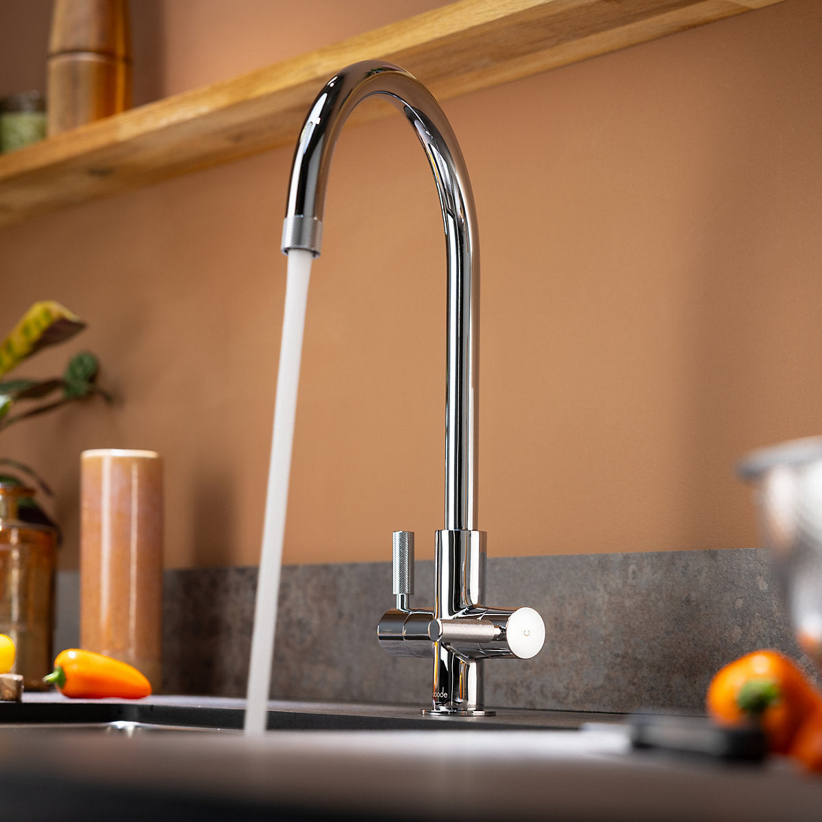 Abode Knurle Chrome-plated Kitchen Mono mixer Tap