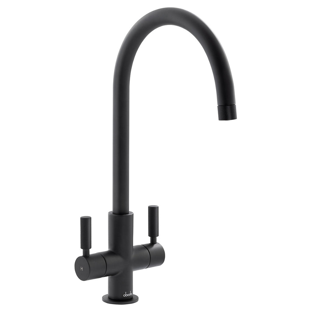 Abode Knurle Matt Black Kitchen Mono mixer Tap