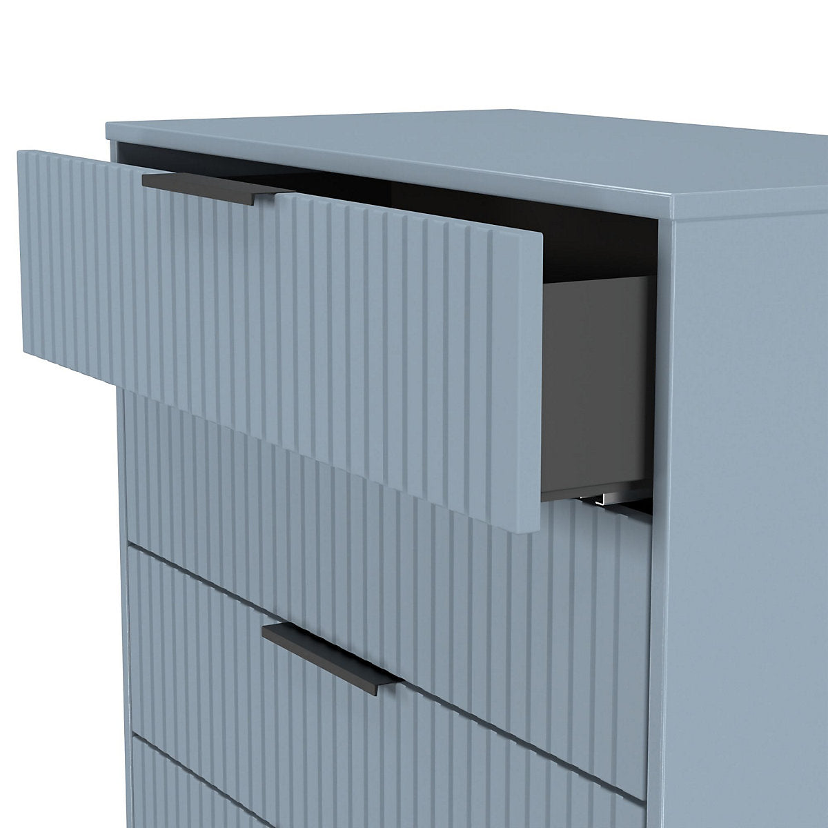 Ancona Matt denim blue no effect 4 Drawer Chest (H)848mm (W)765mm (D)395mm