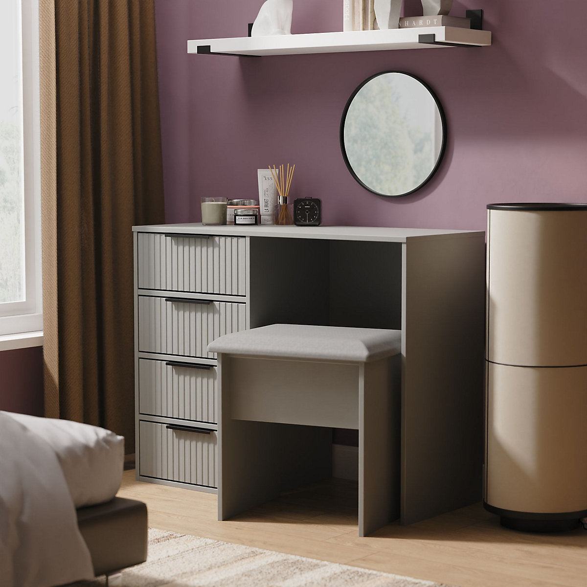 Ancona Matt dusk grey 4 Drawer Non-extendable Dressing table (H)759mm (W)970mm (D)392mm