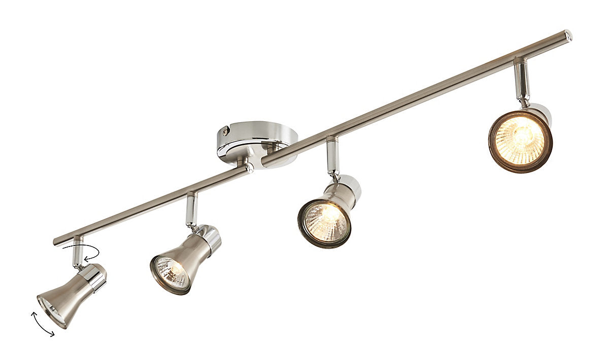 Aphroditus Modern Satin Nickel effect 4 Light Spotlight