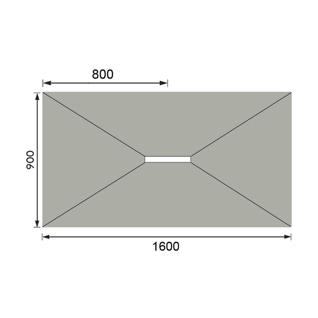 Aquadry Rectangular Centre drain Shower tray (L)1600mm (W)900mm (H) 30mm