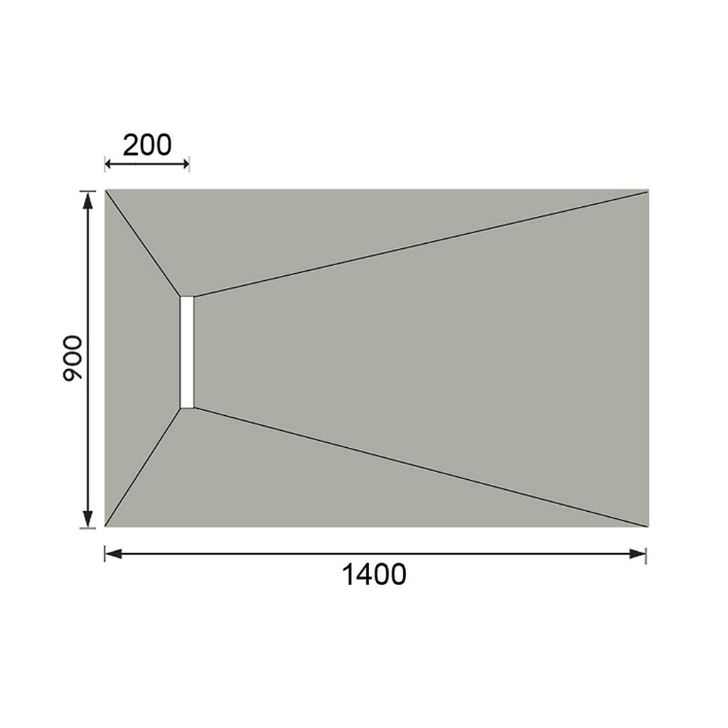 Aquadry Rectangular End drain Shower tray (L)1400mm (W)900mm (H) 30mm