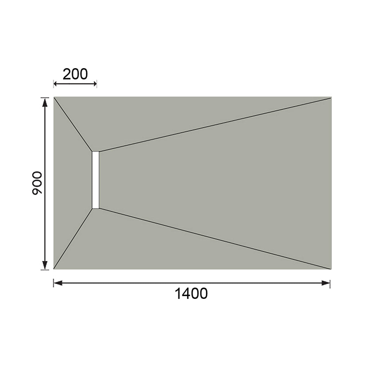 Aquadry Rectangular End drain Shower tray (L)1400mm (W)900mm (H) 30mm