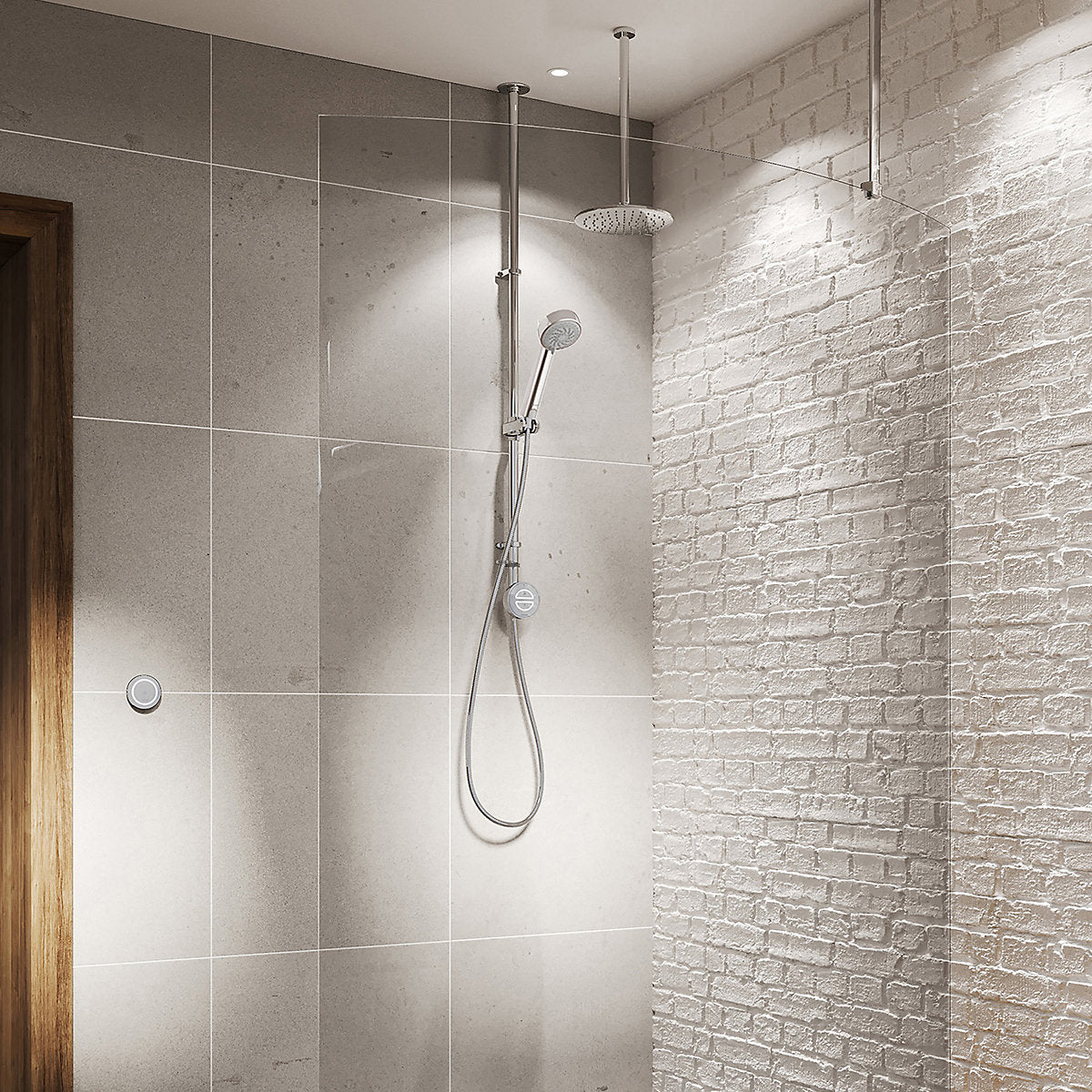 Aqualisa Smart Link Concealed valve Gravity-pumped Ceiling fed Smart Digital 4-spray pattern Shower with Adjustable & Fixed heads