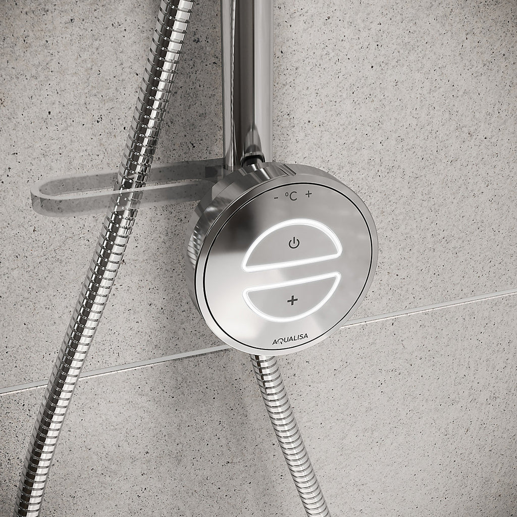 Aqualisa Smart Link Concealed valve Gravity-pumped Ceiling fed Smart Digital 4-spray pattern Shower with Adjustable & Fixed heads