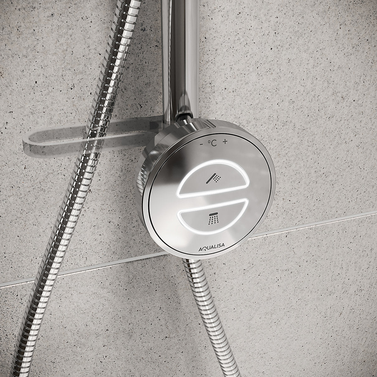 Aqualisa Smart Link HP/Combi Ceiling fed Smart Digital 4-spray pattern Shower with Adjustable head