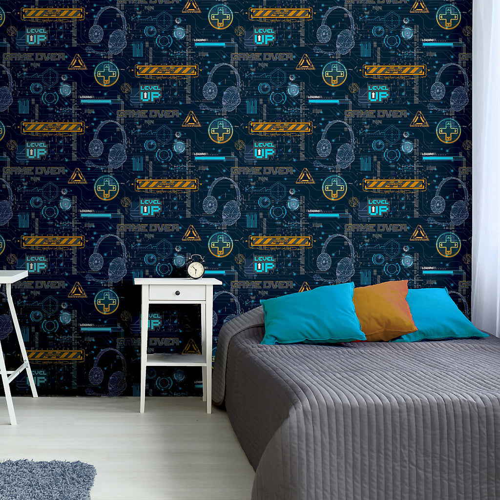Arthouse Dark Blue Gamer Children's Smooth Wallpaper