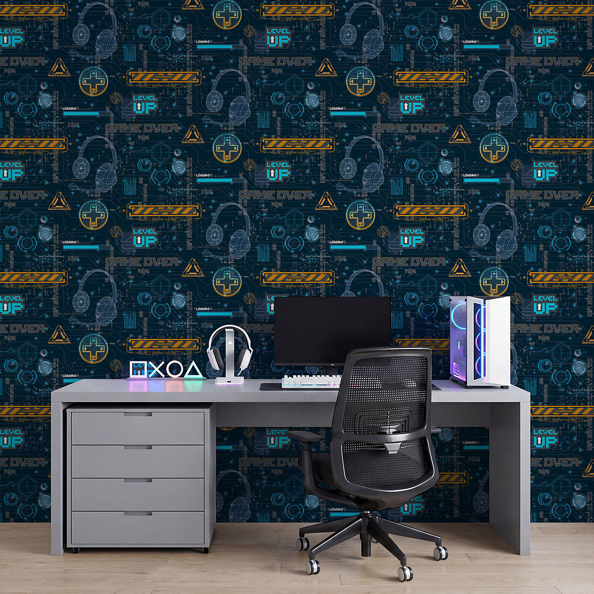 Arthouse Dark Blue Gamer Children's Smooth Wallpaper