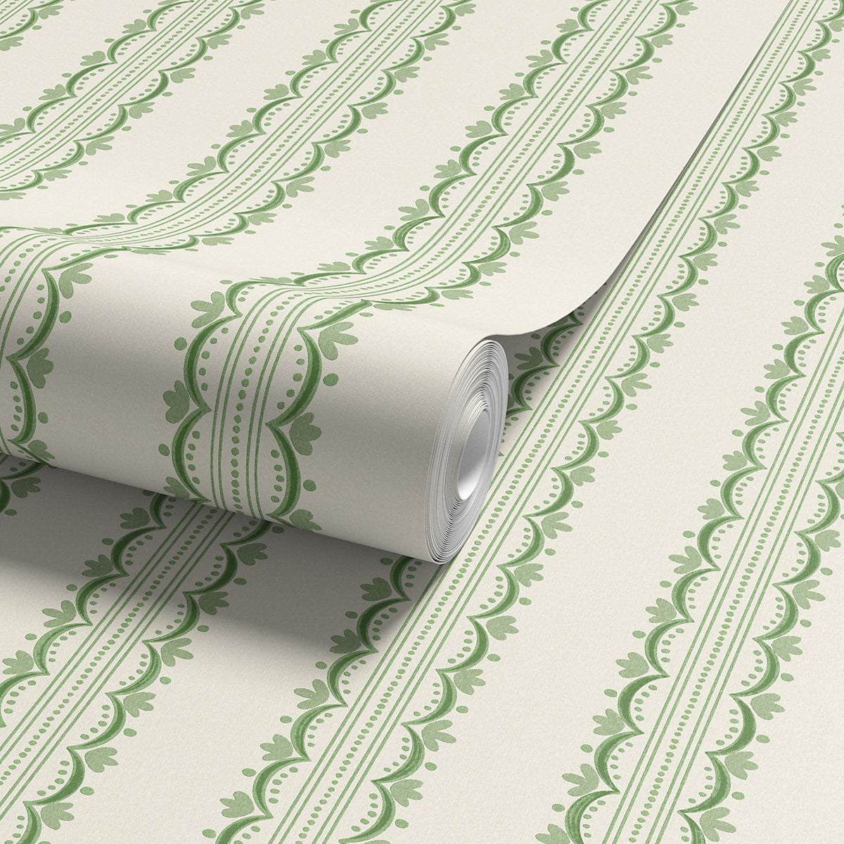 Arthouse Green Bloom Stripe Classic Smooth Wallpaper