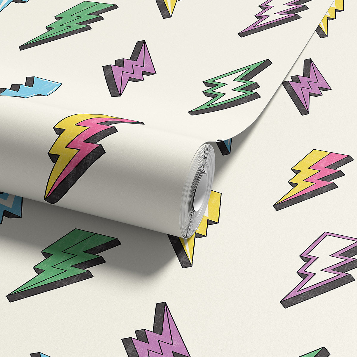 Arthouse Multicoloured Lightning Children's Smooth Wallpaper