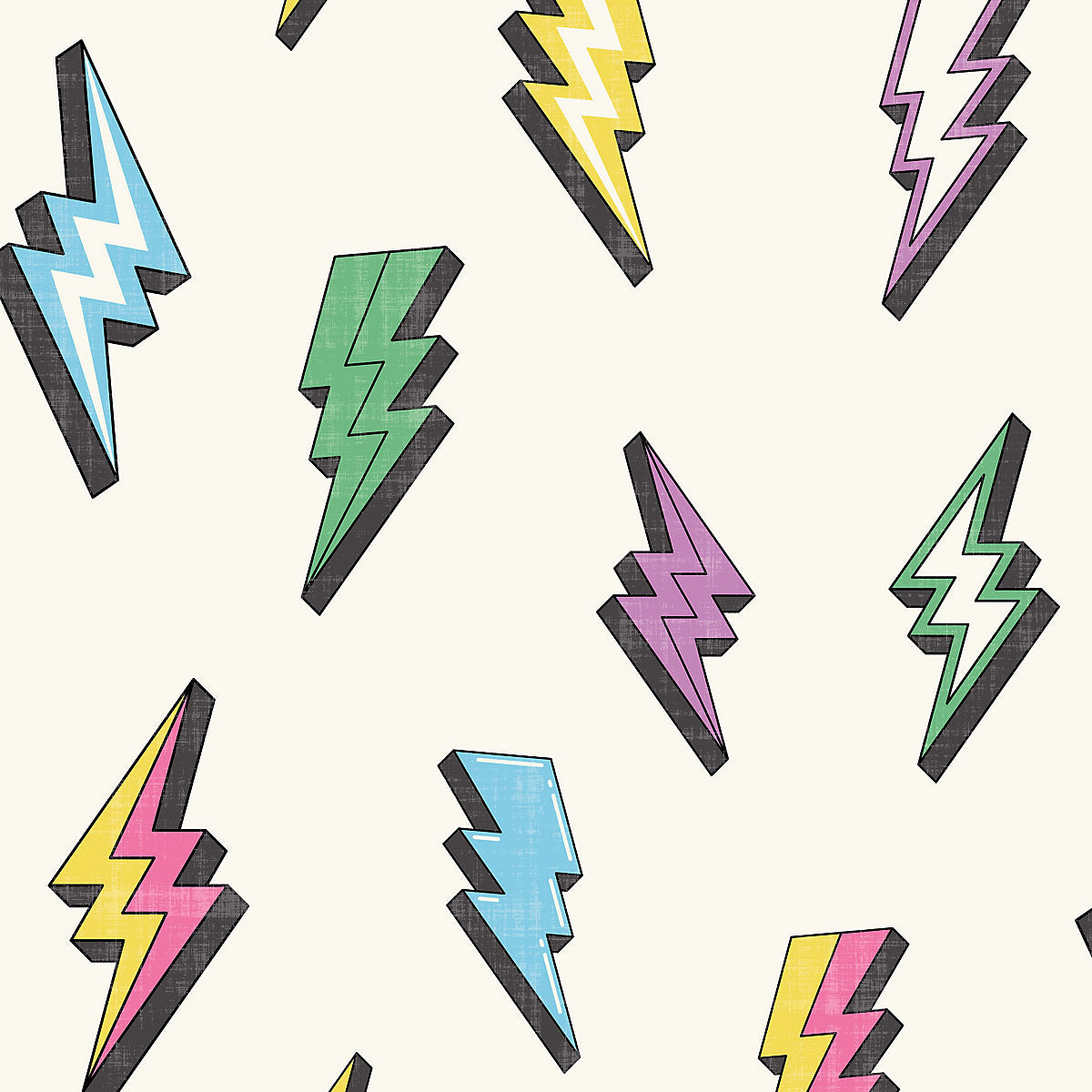 Arthouse Multicoloured Lightning Children's Smooth Wallpaper