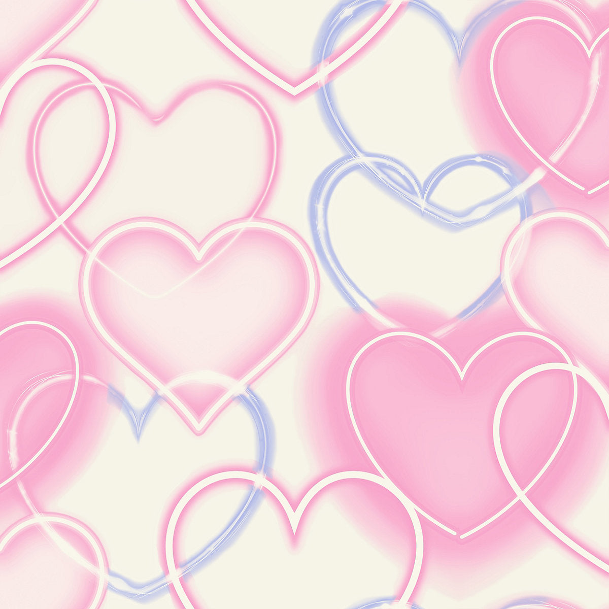 Arthouse Pink Neon Hearts Children's Smooth Wallpaper