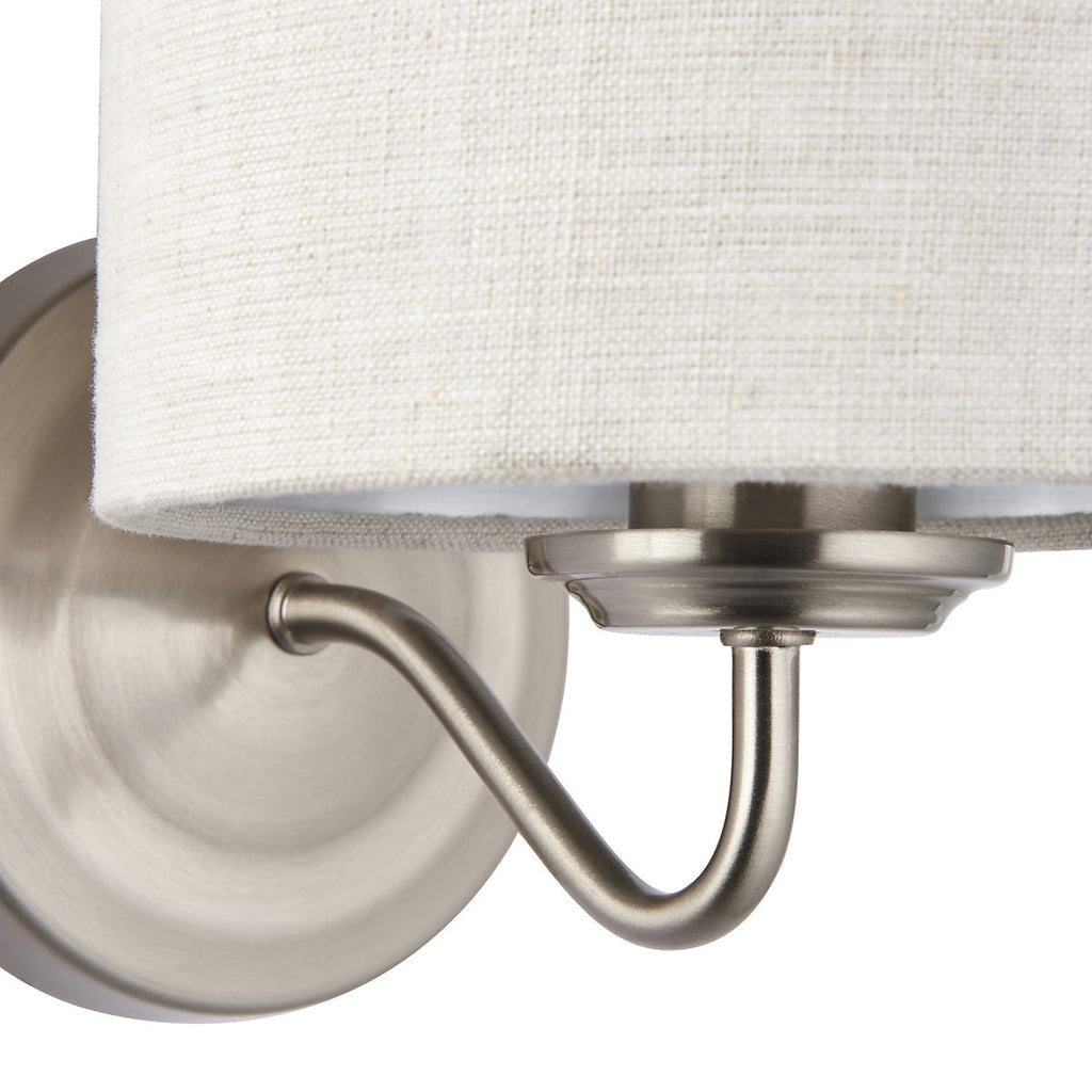 Ayrshire Satin Natural Linen effect Wired LED Wall light