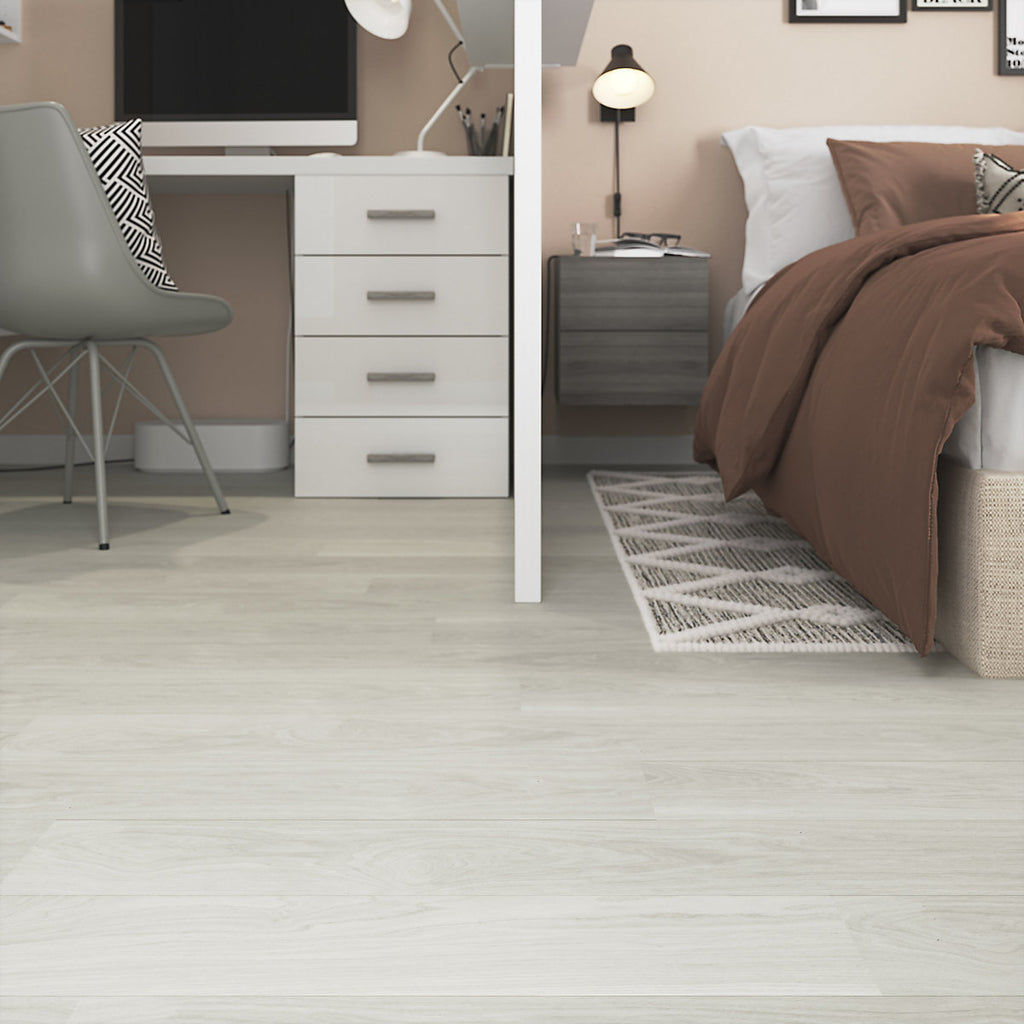 Baila Light Grey Wood effect Click vinyl Flooring Sample