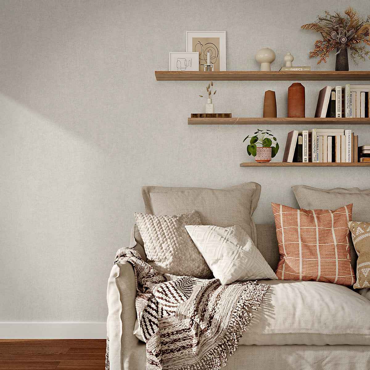 Balisi Grey Shabby chic Textured Wallpaper