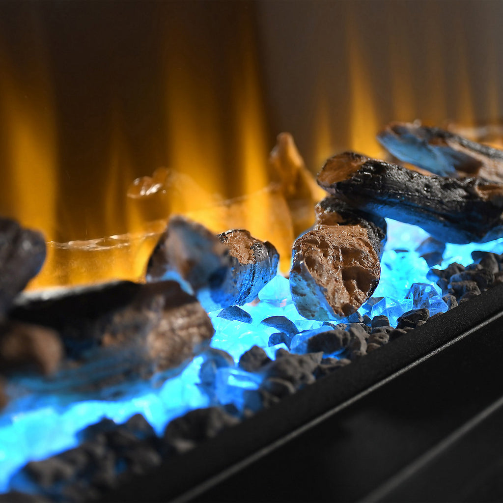 Be Modern Insito 2kW Matt Black Glass effect Inset Electric Fire (H)505mm (W)1025mm (D)235mm